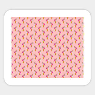 Pink Icecream Turtle Pattern Sticker